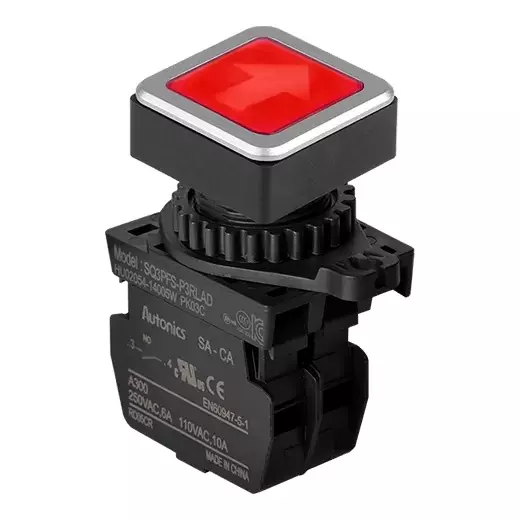 Autonics Pilot Light Red IP52 Protection Max. 20 mA LED Block Current Consumption, SQ3PFS-P3RLAL