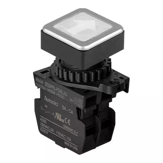 Autonics Pilot Light White IP52 Protection Max. 20 mA LED Block Current Consumption, SQ3PFS-P3WLAD