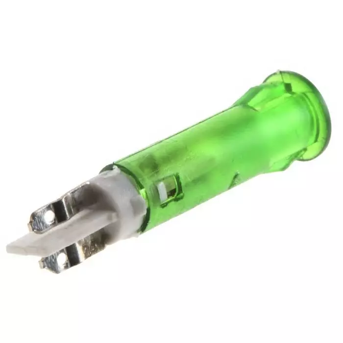 Signal Construct Green Panel Mount Indicator 24 - 28 V 5 mm Mounting Hole Size Solder Tab Termination, SKGD05204