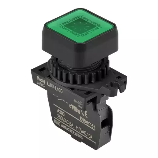 Autonics Pilot Light Green IP52 Protection Max. 20 mA LED Block Current Consumption, L2RR-L4GD
