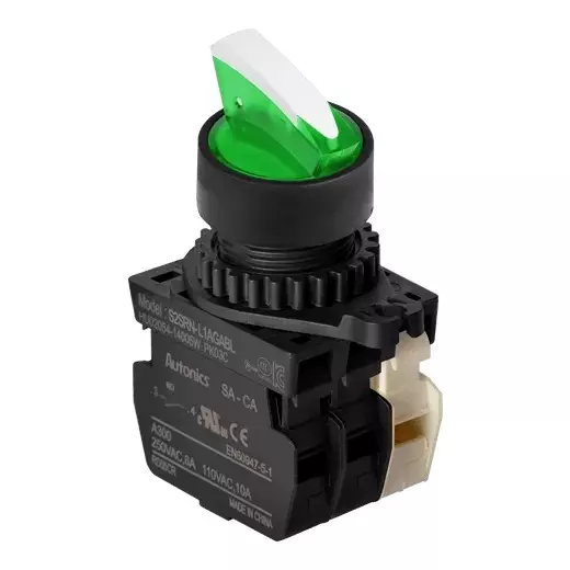 Autonics Pilot Light Green IP52 Protection Max. 20 mA LED Block Current Consumption, S2SRN-L3BGABL