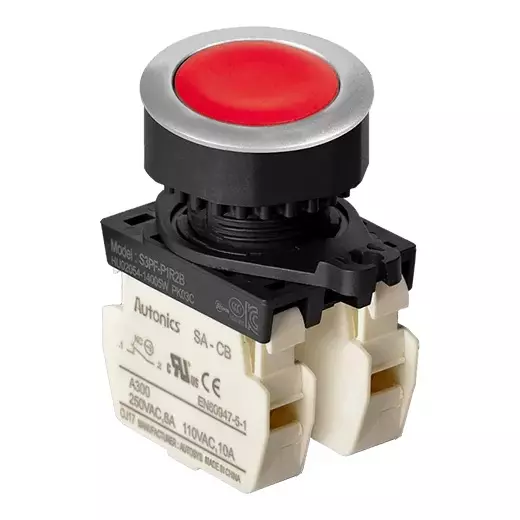 Autonics Pilot Light Red IP52 110 VAC~/10 A, 250 VAC~/6 A Contact Block Power Supply, S3PF-P1R2BM