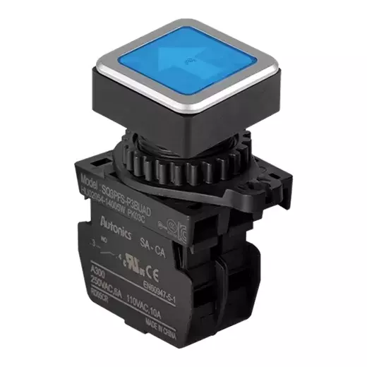 Autonics Pilot Light Blue IP52 Protection Max. 20 mA LED Block Current Consumption, SQ3PFS-P3BUAL