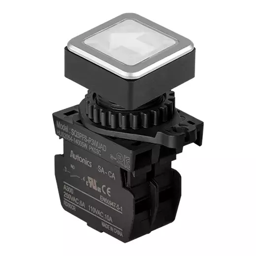 Autonics Pilot Light White IP52 Protection Max. 20 mA LED Block Current Consumption, SQ3PFS-P3WUAD