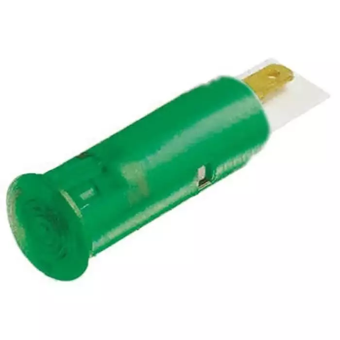 Signal Construct Green Panel Mount Indicator 12 - 14 V 6 mm Mounting Hole Size Solder Tab Termination, SKGD06202