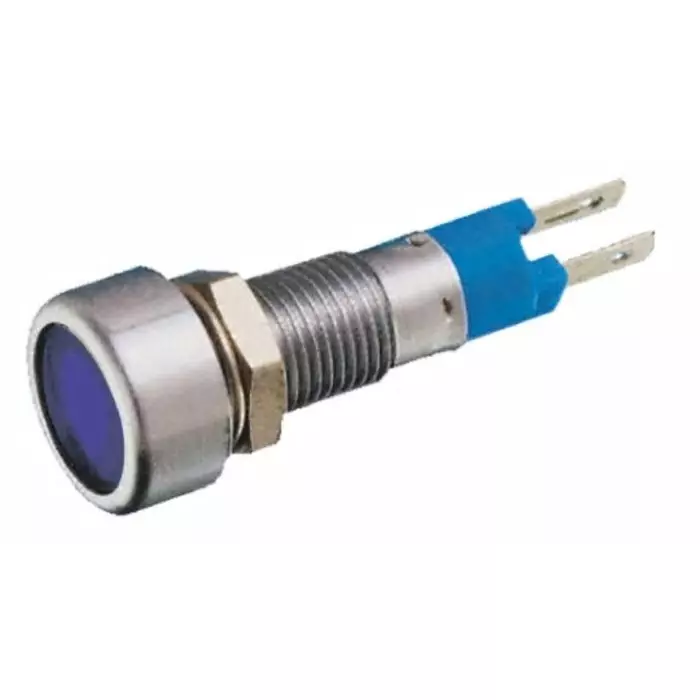 Signal Construct Blue Panel Mount Indicator 24 - 28 V 8 mm Mounting Hole Size IP67, SMLD08414