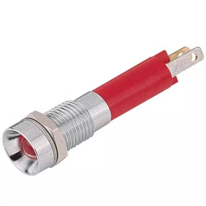 Signal Construct Red Panel Mount Indicator 24 - 28 V 8 mm Mounting Hole Size Solder Tab Termination, SMZD08024