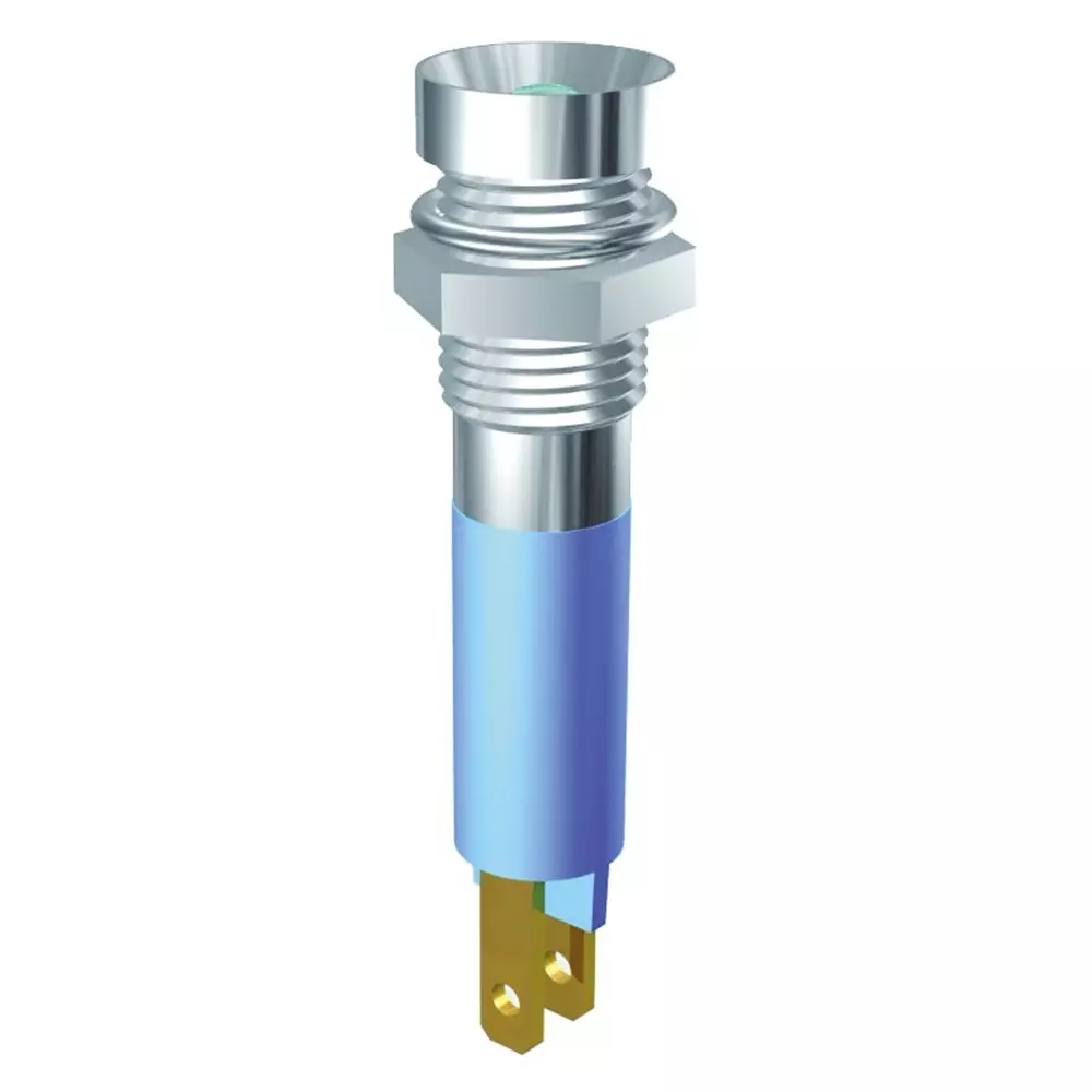 Signal Construct Yellow Panel Mount Indicator 24 - 28 V 8 mm Mounting Hole Size Solder Tab Termination, SMZD08124
