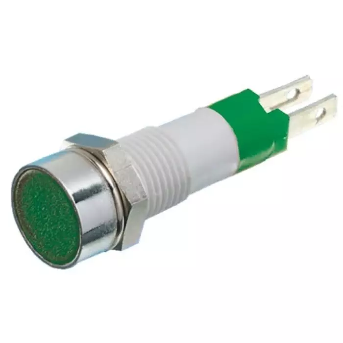 Signal Construct Green Panel Mount Indicator 12 - 14 V 8 mm Mounting Hole Size, SKCD08212