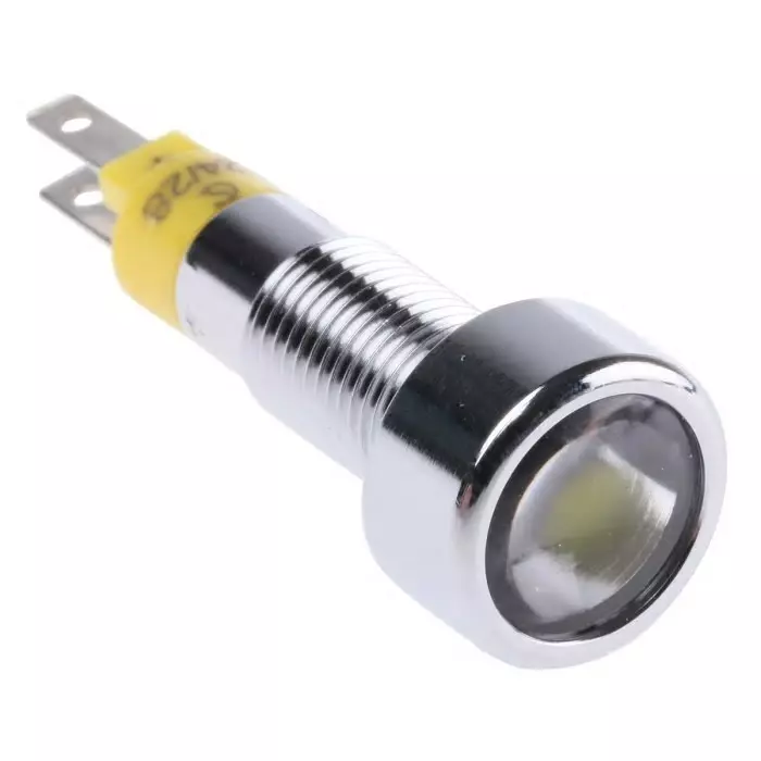 Signal Construct Yellow Panel Mount Indicator 24 - 28 V 8 mm Mounting Hole Size, SMLD08114