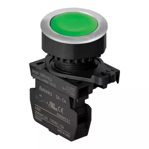 Autonics Pilot Light Green IP52 110 VAC~/10 A, 250 VAC~/6 A Contact Block Power Supply, S3PF-P1GA