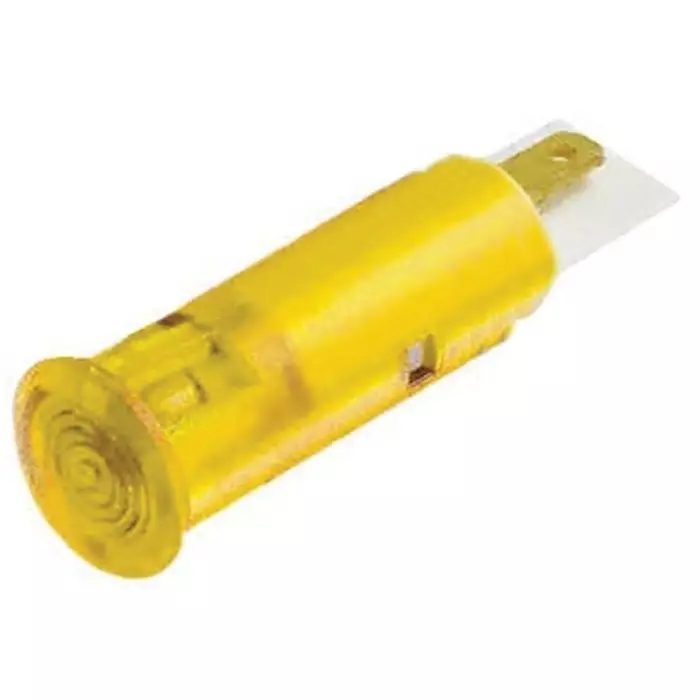 Signal Construct Yellow Panel Mount Indicator 24 - 28 V 6 mm Mounting Hole Size Solder Tab Termination, SKGD06104