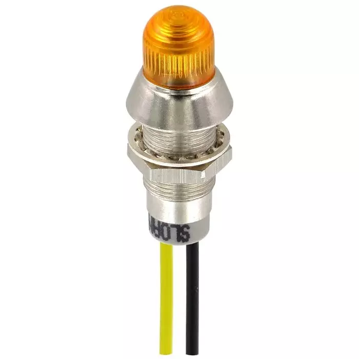 Sloan Yellow Panel Mount Indicator 5-28 V DC 8.2 mm Mounting Hole Size Lead Wires Termination IP68, 1782816A1Y54UCL1
