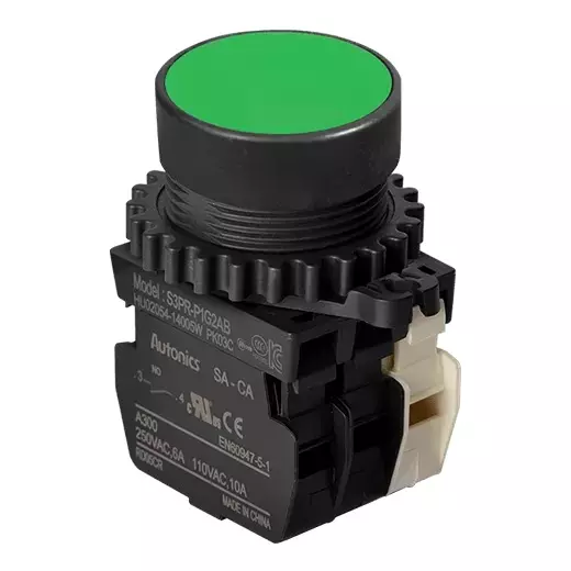 Autonics Pilot Light Green IP52 110 VAC~/10 A, 250 VAC~/6 A Contact Block Power Supply, S3PR-P1G2AB