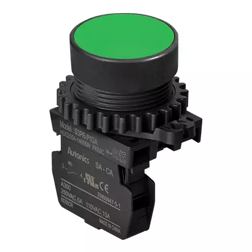 Autonics Pilot Light Green IP52 110 VAC~/10 A, 250 VAC~/6 A Contact Block Power Supply, S3PR-P1GA