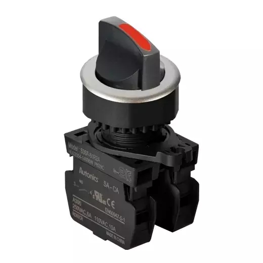 Autonics Pilot Light Red IP52 110 VAC~/10 A, 250 VAC~/6 A Contact Block Power Supply, S3SF-S7R2A