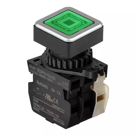 Autonics Pilot Light Green IP52 Protection Max. 20 mA LED Block Current Consumption, SQ3PFS-P3GABD