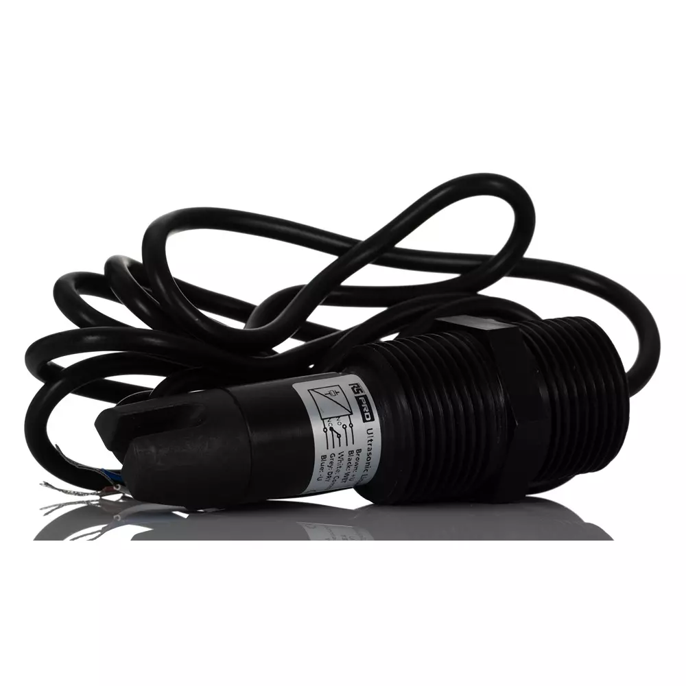 RS PRO Ultrasonic Level Sensor 20°C 70°C JC2M PPS 2 m Threaded Mount, 2565735