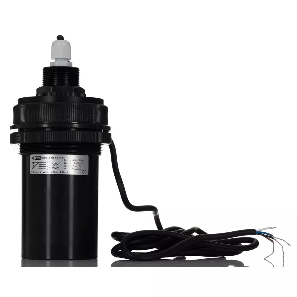 RS PRO Ultrasonic Level Sensor -25°C -75°C M30x1.5 PW40 ABS/PVDF 2 m Threaded Mount, 2565737