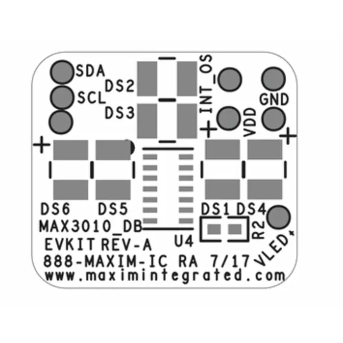 maxim Evaluation Kit Integrated maX30102 accelerometer EV for USBOSMB and maX30102DBEVKIT maxim, maX30102ACCEVKIT#