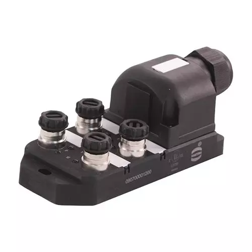 Harting Sensor Distribution Boxes SENSOR DISTRIBUTION BOX, M12-4P, 4PORT, 090700001200