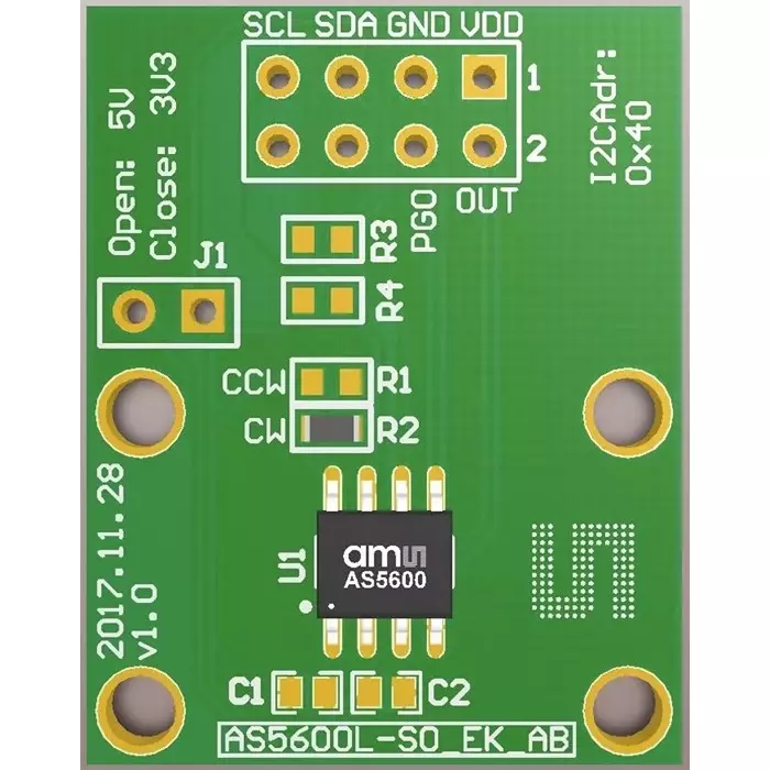 AMS OSRAM GROUP Position Sensor Adapter Board for AS5600L AS5600L, AS5600L-SO_EK_AB