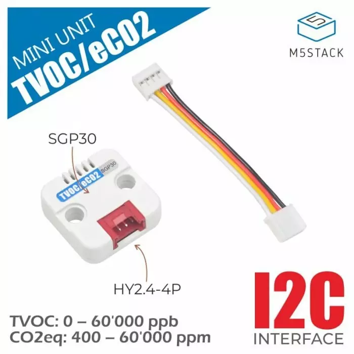 M5Stack TVOC/eCO2 Gas Unit Gas Sensor Gas Sensor Board for SGP30 M5 Core M5StickC M5StickV, U088