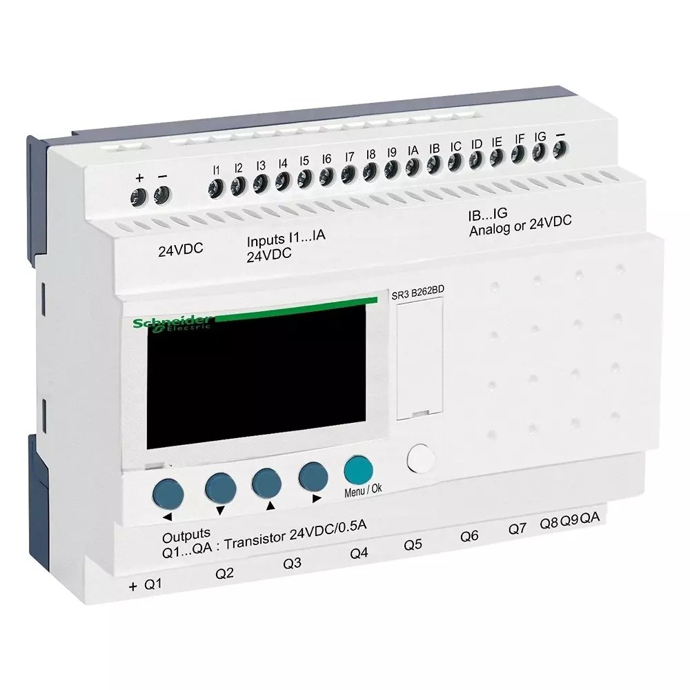 SCHNEIDER ELECTRIC Modular Smart Relay, 32 I/O, 24V, Sr3B262Bd