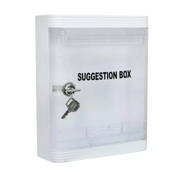 Breval ABS Plastic Suggestion Box Size 11x9x3 inch (279x228x76 mm) and Secure Locking System with 2 Keys