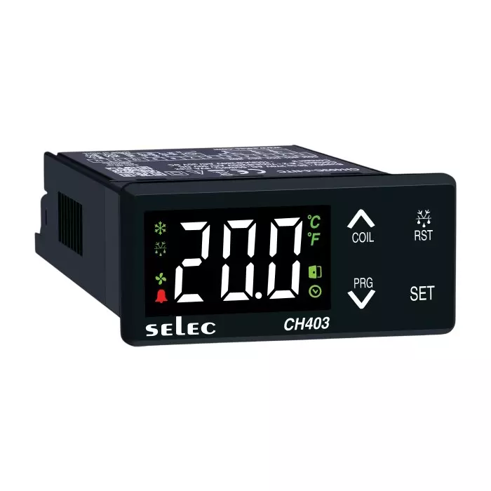 SELEC Dual Channel Cooling Controller with 3 Digits LED Display, 36 x 72 mm Size and 85 to 270 V AC/ DC, CH403C-4-NTC