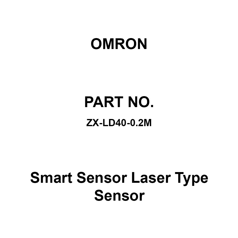 Omron Smart Sensor Laser Type Sensor 20 mΩ or More At 500 VDC, ZX-LD40-0.2M