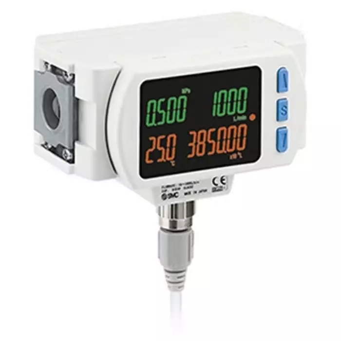 SMC PF3A802H Series Flow Sensor for Dry Air, N2, 20 LPM M inch, 2000 LPM Max, PF3A802H-L2