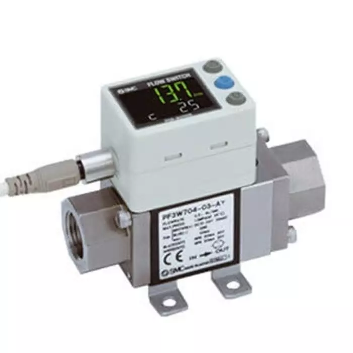 SMC PF3W740 Series Digital Flow Sensor for Water and Ethylene Glycol Aqueous Solution, 5 LPM M inch, 40, PF3W740-F06-FTN-M