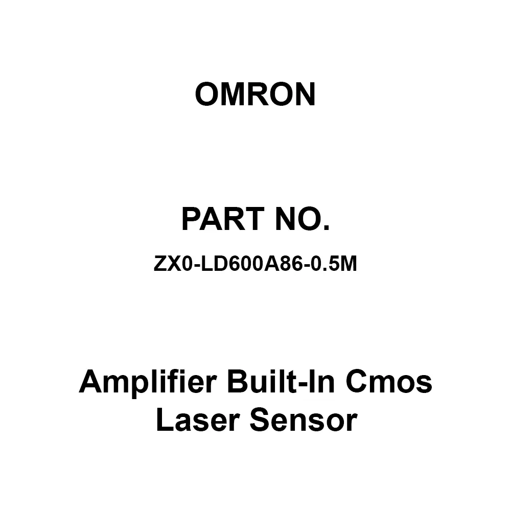 Omron Amplifier Built-In Cmos Laser Sensor 0.5 m Cable Length, ZX0-LD600A86-0.5M