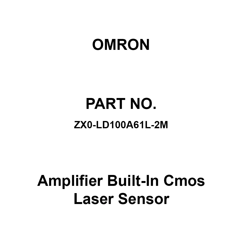 Omron Amplifier Built-In Cmos Laser Sensor 2 m Cable Length, ZX0-LD100A61L-2M