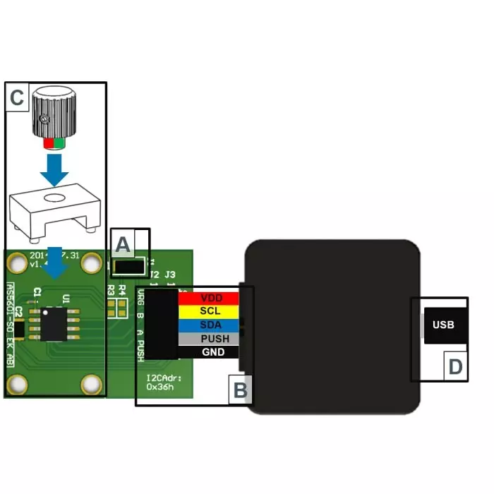 AMS OSRAM GROUP Position Sensor Evaluation Kit AS5601-SO_EK_ST for AS5601 AS5601, 990600803