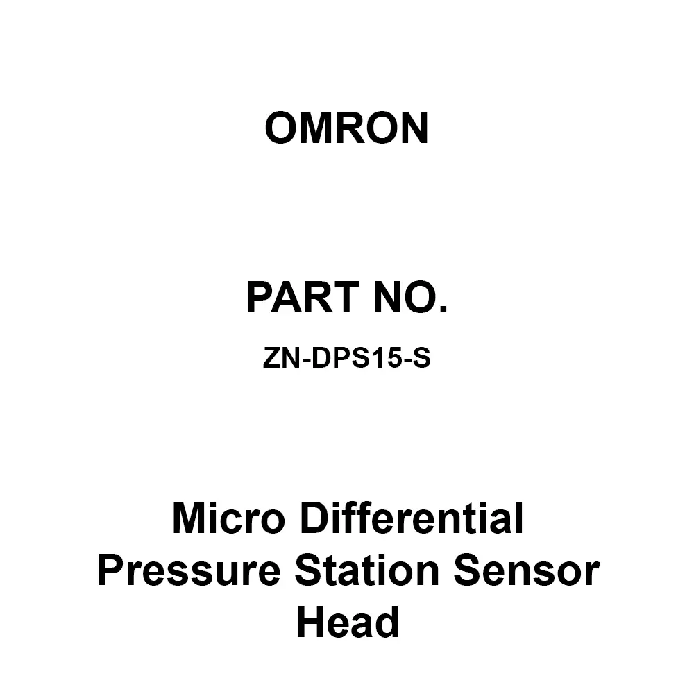 Omron Micro Differential Pressure Station Sensor Head 10 m Cable Length, ZN-DPS15-S