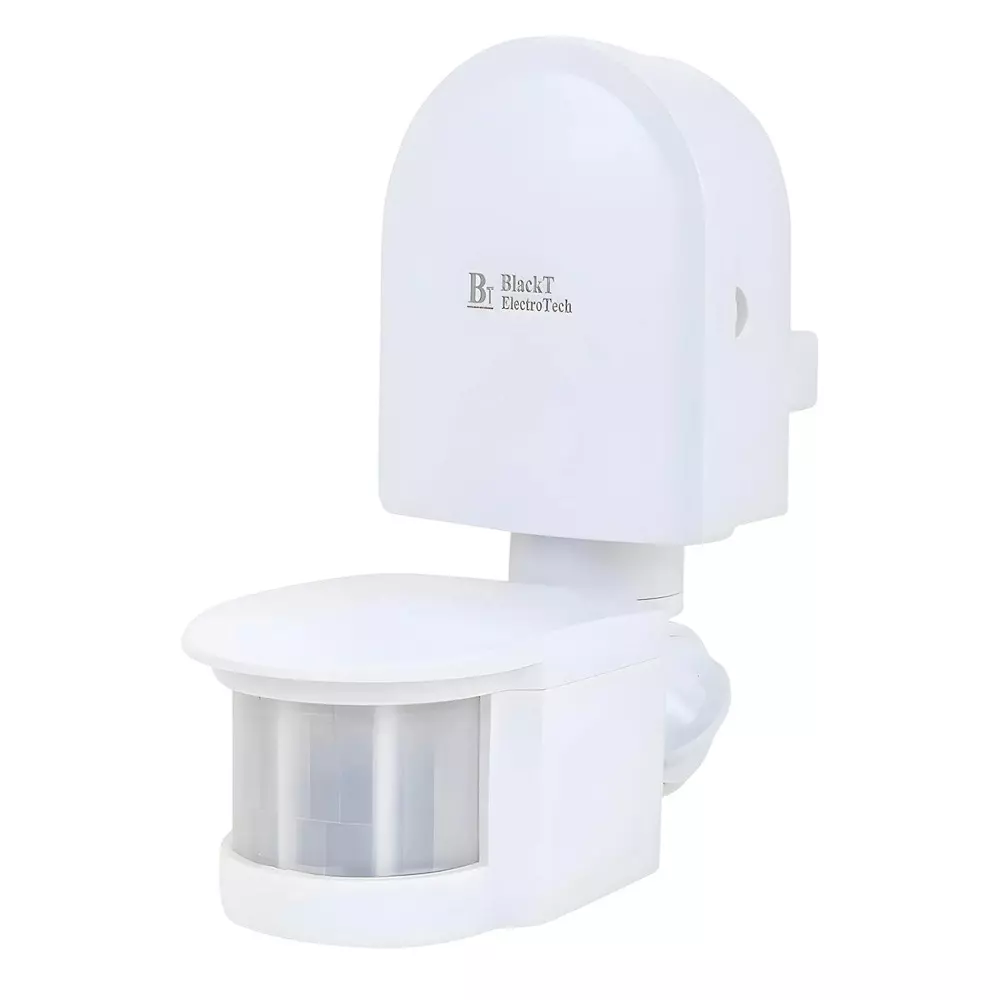 Blackt PIR Motion Sensor Switch Wall Mounted White Color and 0-7 m Adjustable Detection Range, BT31WH