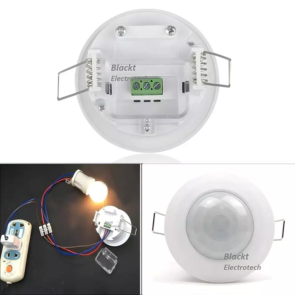 Blackt PIR Motion Sensor Switch With Light Sensor Ceiling Mounted and 0-7 m Adjustable Detection Range, BT31FC