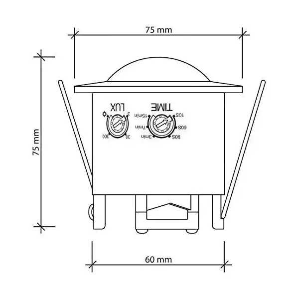 Blackt PIR Motion Sensor Switch With Light Sensor Ceiling Mounted and 0-7 m Adjustable Detection Range, BT31FC