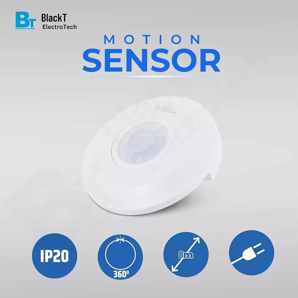 Blackt Motion Sensor Ceiling Mounted Round Shape White Color and 0-7 m Detection Range, BT31CT