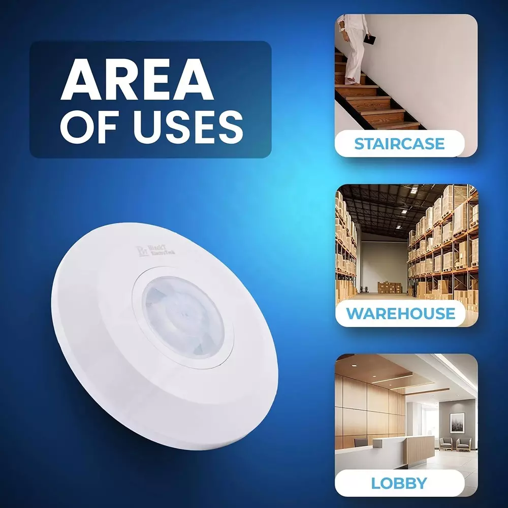 Blackt Motion Sensor Ceiling Mounted Round Shape White Color and 0-7 m Detection Range, BT31CT