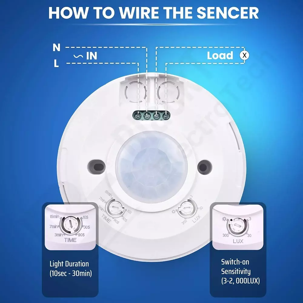 Blackt Motion Sensor Ceiling Mounted Round Shape White Color and 0-7 m Detection Range, BT31CT