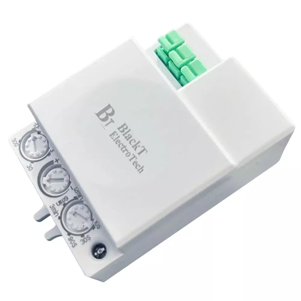Blackt Microwave/Radar Motion Sensor Wall or Ceiling Mounted with 15 m Adjustable Detection Range, BT31M1