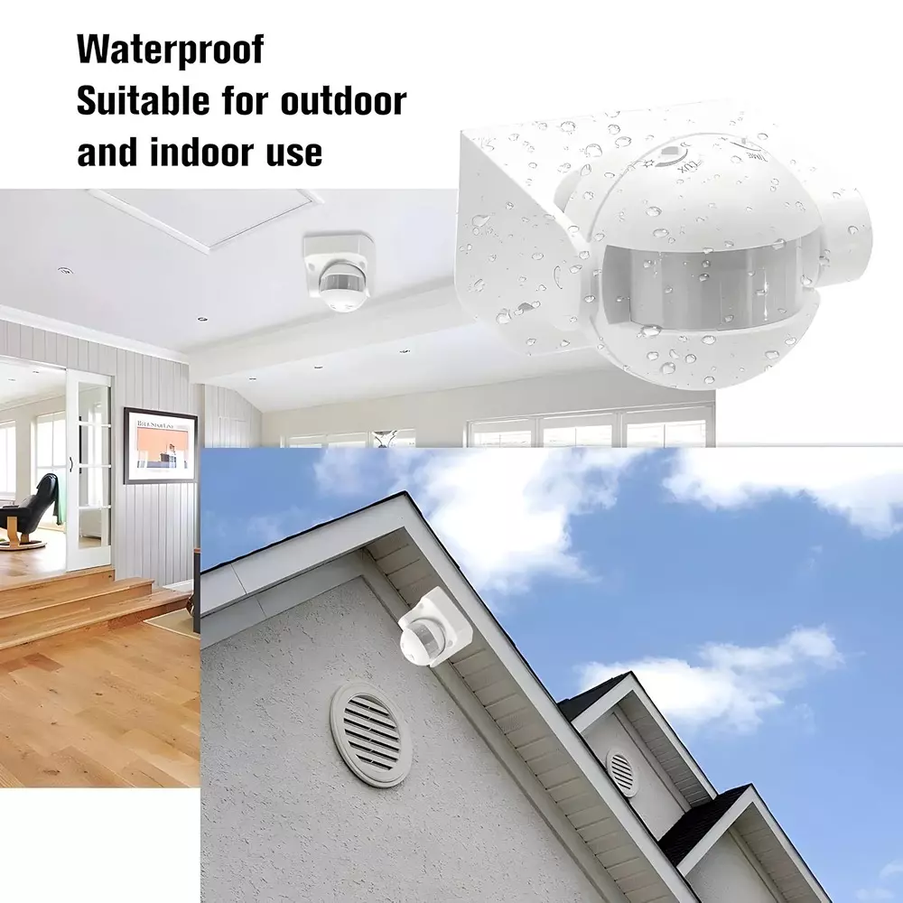 Blackt PIR Motion Sensor Wall Mounted White Color and 1-8 m Adjustable Detection Range, BT31W