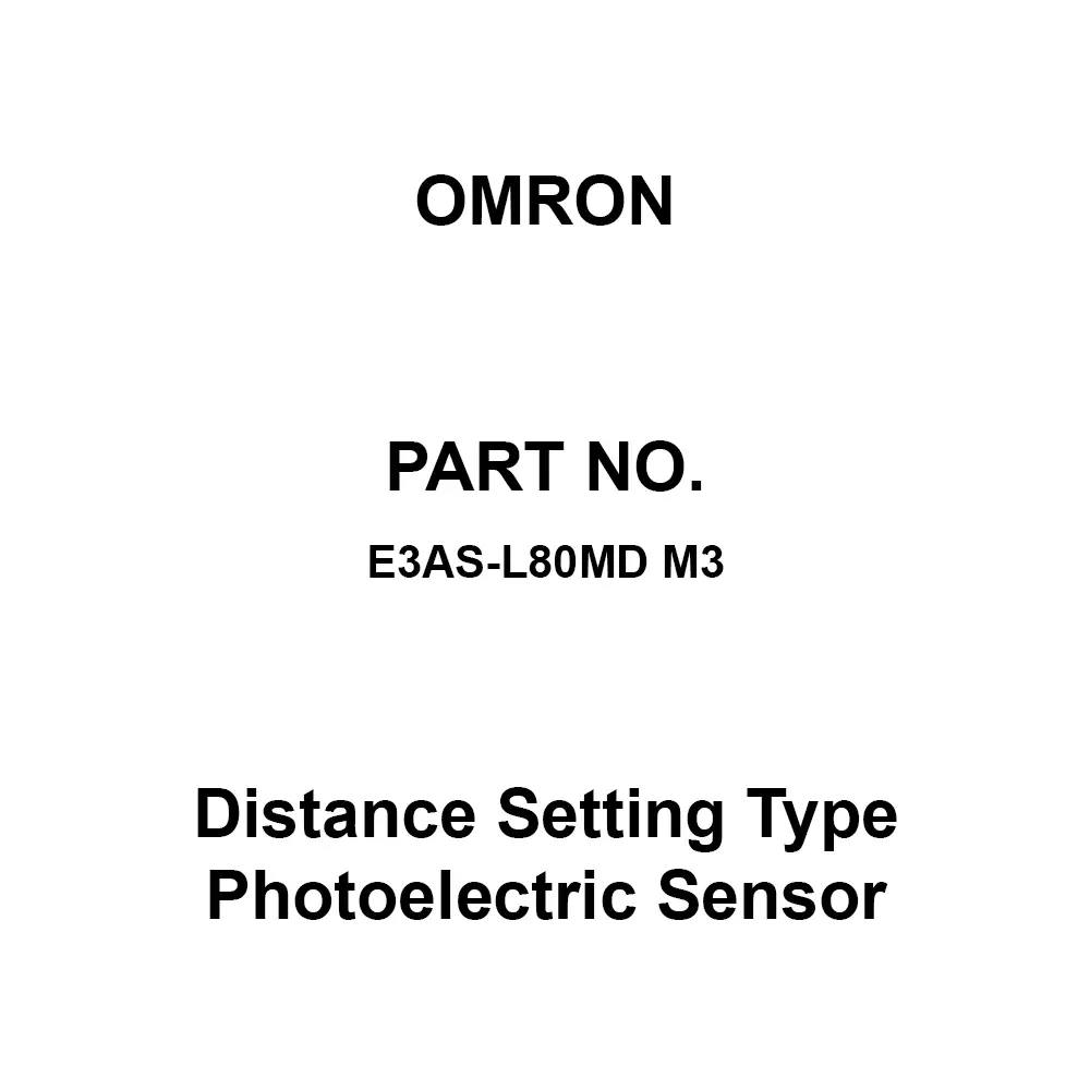 Omron Distance Setting Type Photoelectric Sensor, E3AS-L80MD M3