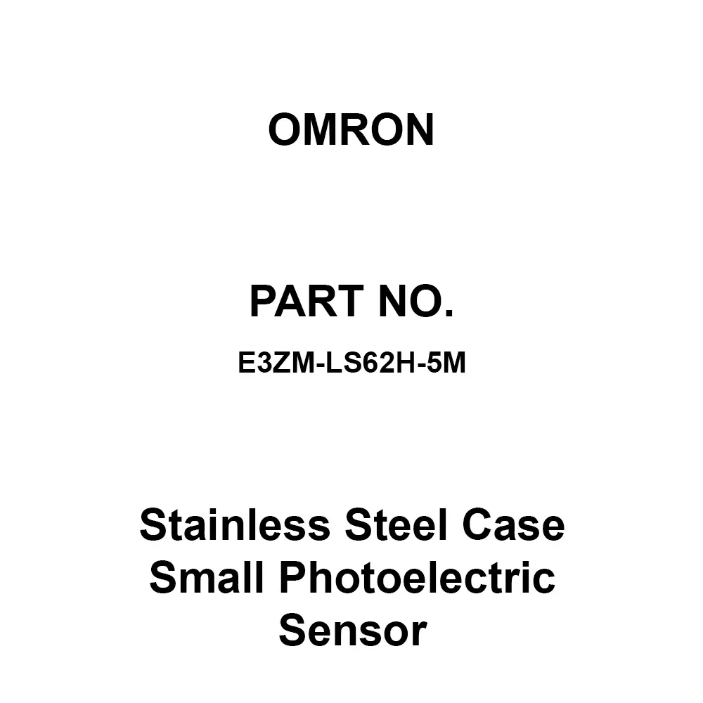 Omron Stainless Steel Case Small Photoelectric Sensor 20 mΩ or More At 500 VDC, E3ZM-LS62H-5M