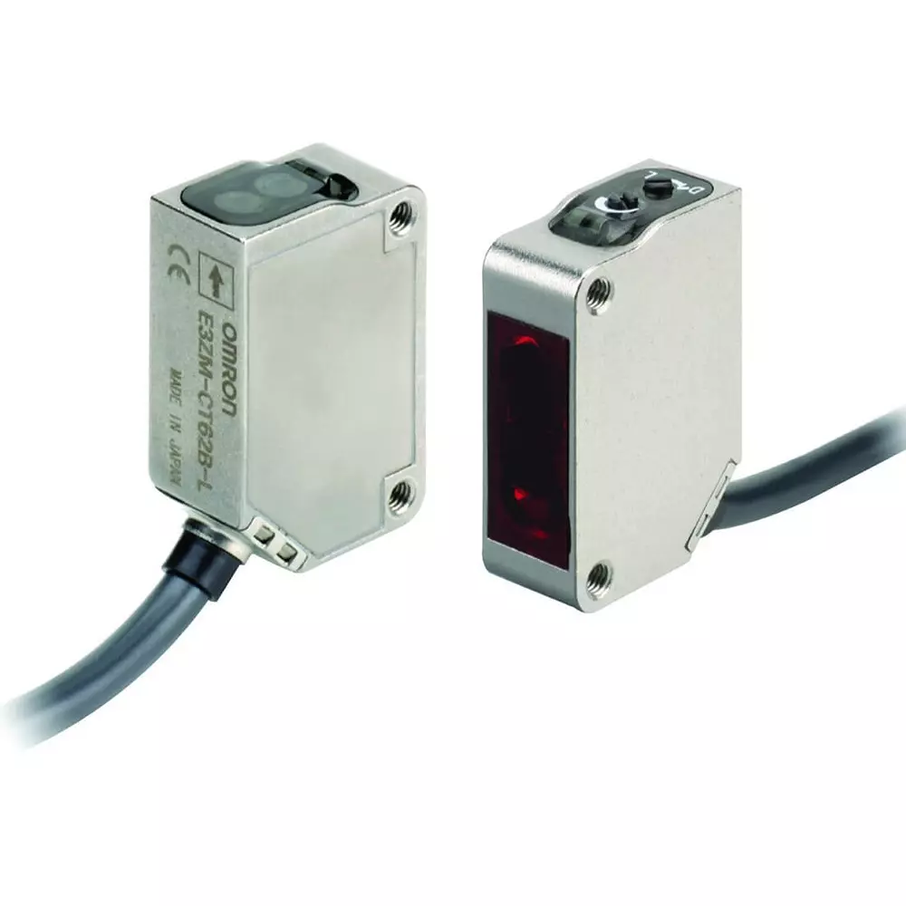 Omron Photoelectric Sensor Rectangular Housing Stainless Steel Oil-Resistant Orange LED Through-beam 20 m PNP Light-ON/Dark-ON 5 m Cable, E3ZM0177G
