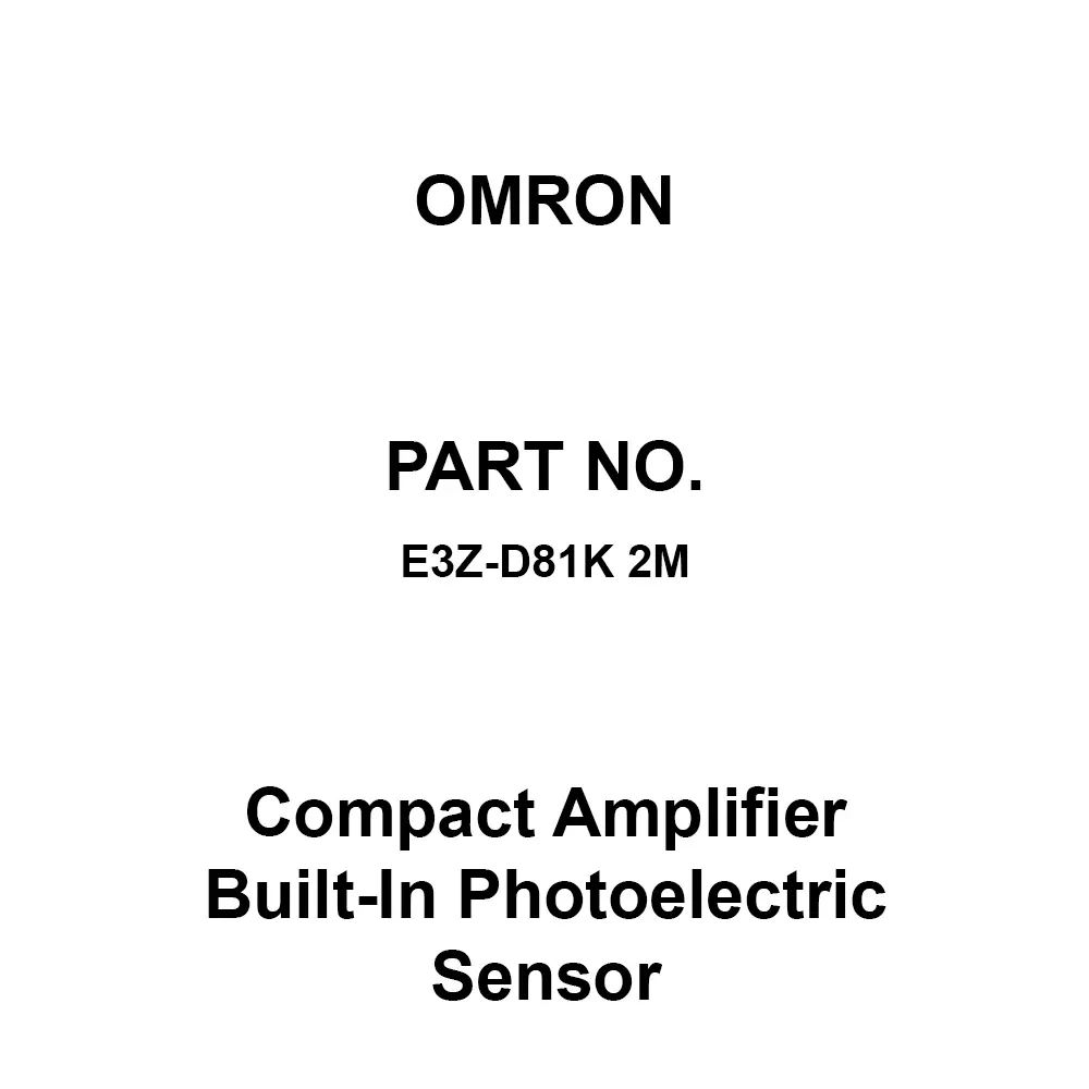 Omron Compact Amplifier Built-In Photoelectric Sensor 20 mΩ or More At 500 VDC, E3Z-D81K 2M