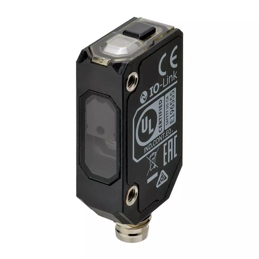 Omron Photoelectric Sensor Rectangular Housing Plastic Body Infrared Laser Class 1 Time-of-Flight 1500 mm PNP Light-ON/Dark-ON IO-Link COM3 M8 4-pin connector, E3AS0028D